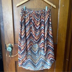 LOVE orange chevron skirt